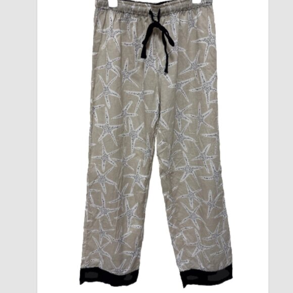 Buckhead Betties Women's XL Wide Leg Lounge BEACH Pants 100% COTTON STARFISH NWT - Picture 1 of 7